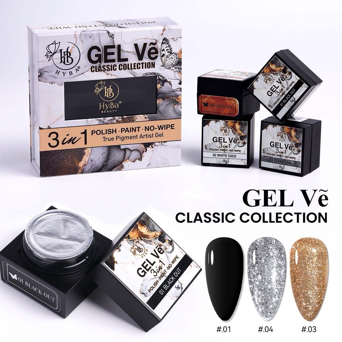 GEL Ve  Classic Collection Artist Gel / 4pcs set (15g Each)